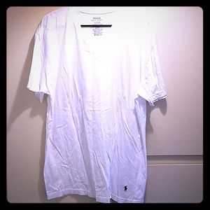 POLO RALPH LAUREN White V-Neck T-Shirt